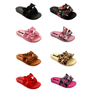 Kit 2 Pares Chinelo Feminino Menina Slide Beach Nuvem Pala Dois Laços Liso + Floral Sandália Confortável Variados Sortidos Direto Da Fábrica PL19