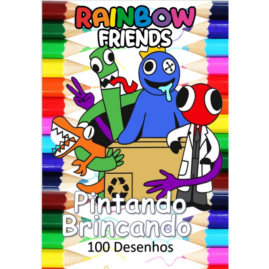 100 Desenhos Para Pintar e Colorir Rainbow Friends Roblox - Folhas A4 Sulfite Avulsas/Soltas