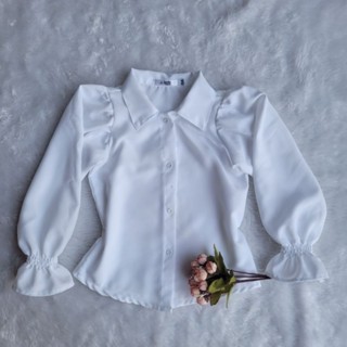 camisa infantil social manga longa bufante em Oferta na Shopee