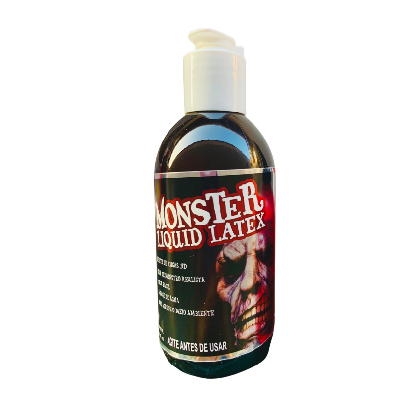 Látex 200 ml liquido bicentrifugado Pré Vulcanizado  Maquiagem Liquido  Artística Zumbi Halloween terror  200 ml  Monster Liquid