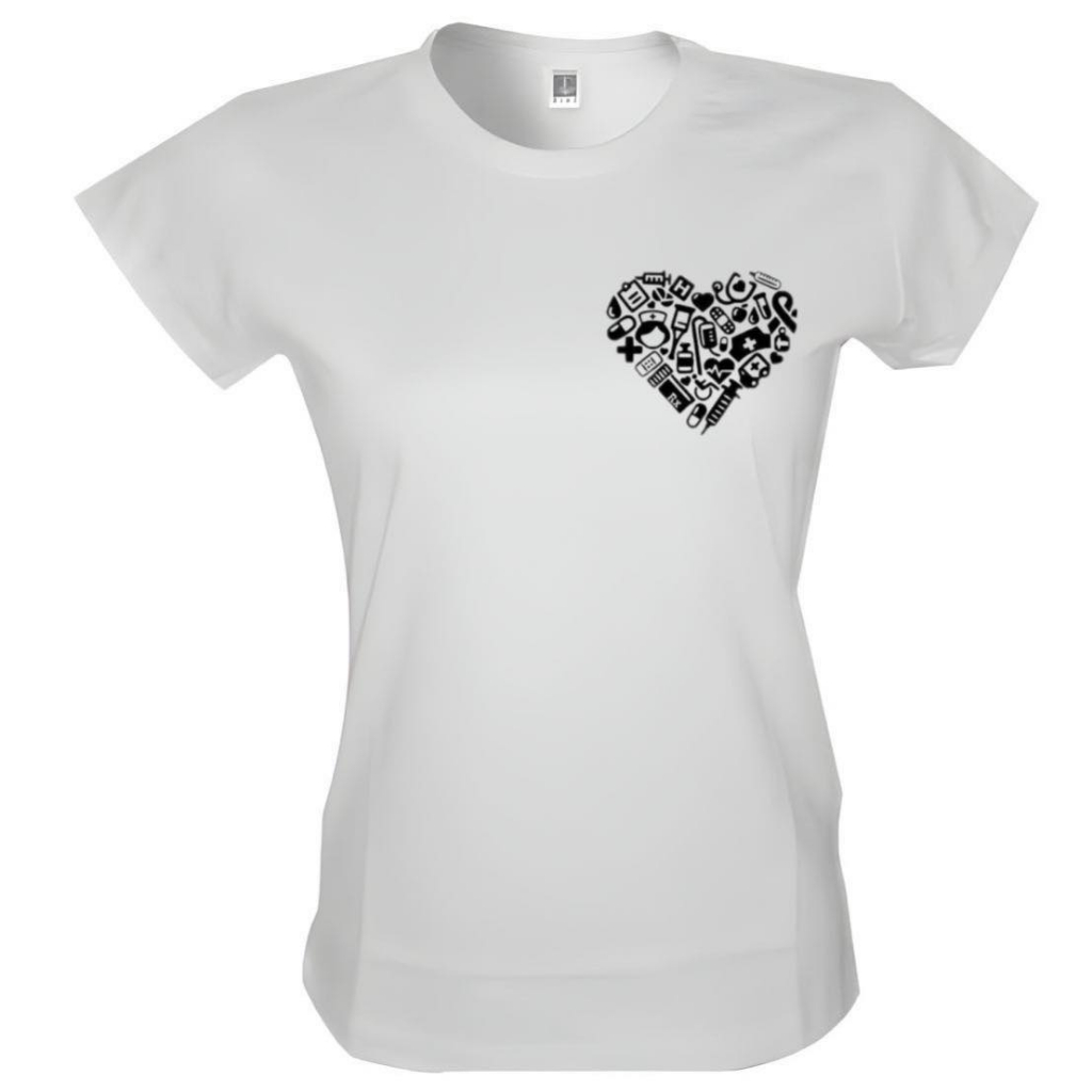 Camiseta Baby Look Eu Amo Enfermagem UPA Camisa Hospital Medicina Médico Camisa I Love Profissão Saúde
