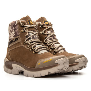 Coturno Masculina de Couro Nobuck 2064 Creme Coturno Botas Botina Botinha Masculino 35 ao 48