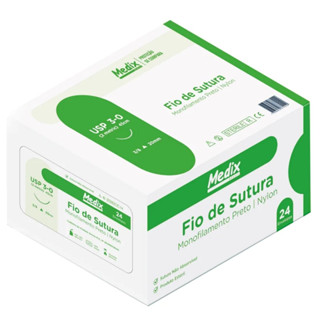 Fio de Sutura Nylon 3-0 C/24 un Medix