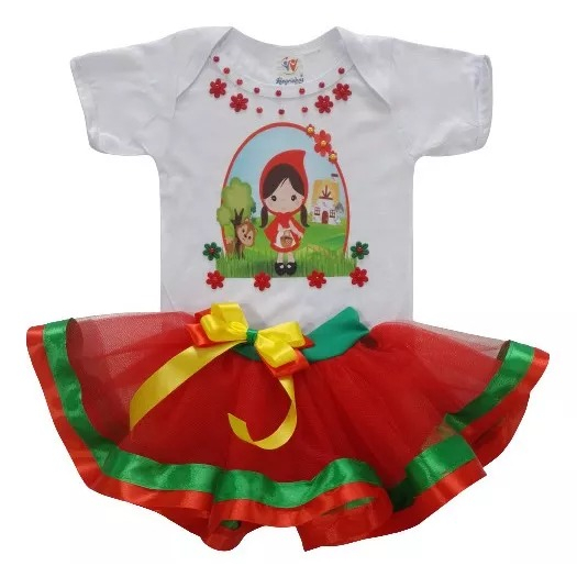 Conjunto Mesversário Bebê Menina Infantil Roupa Festa Aniversário C/ Saia e Body