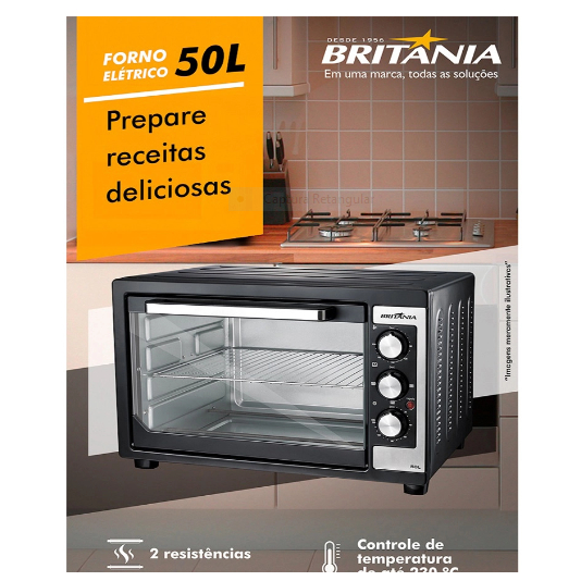 Forno Elétrico de Bancada 50 Litros Britânia BFE50P 110v