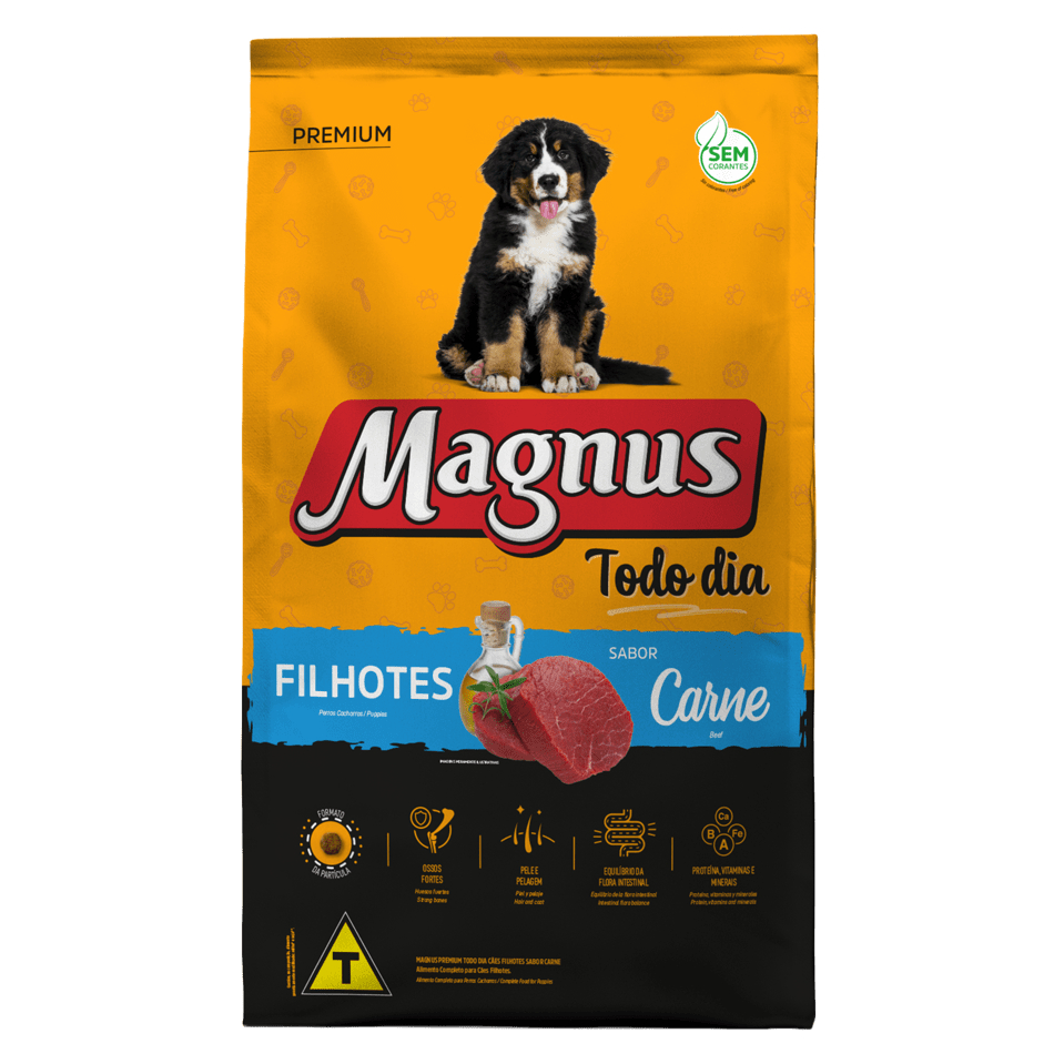 Ração Magnus Filhote Todo Dia Cão Premium Sabor Carne 10,1 kg