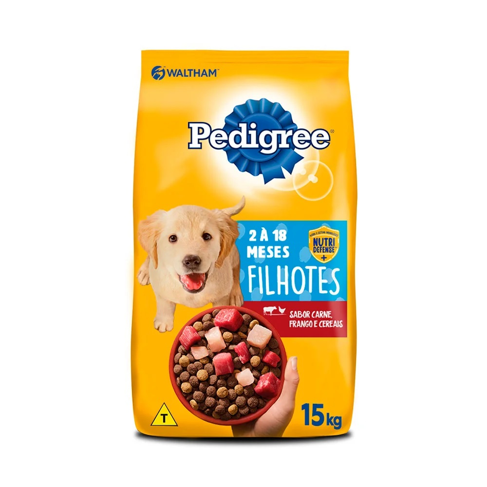 Ração Pedigree Para Cães Filhotes Carne, Frango e Cereais 15kg