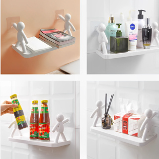 Prateleira Adesiva Boneco Branca Sem Furo Organizador de Parede para Banheiro Cozinha Sala Multiuso em Oferta na Shopee