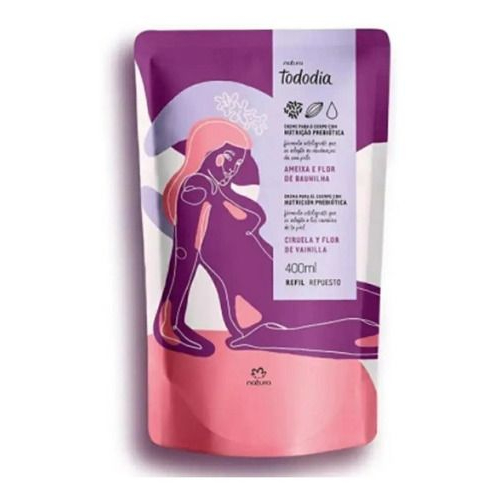 Refil Creme Hidratante Todo Dia Ameixa e flor de baunilha 400ml natura