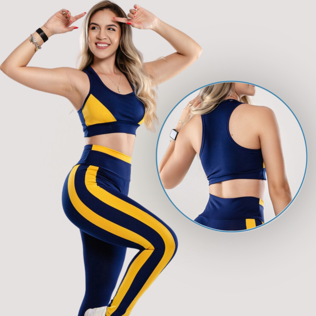 Conjunto Academia Legging + Top Academia Feminino Fitness Crossfit Suplex Premium - Legging Academia - Roupa Academia moda fitness