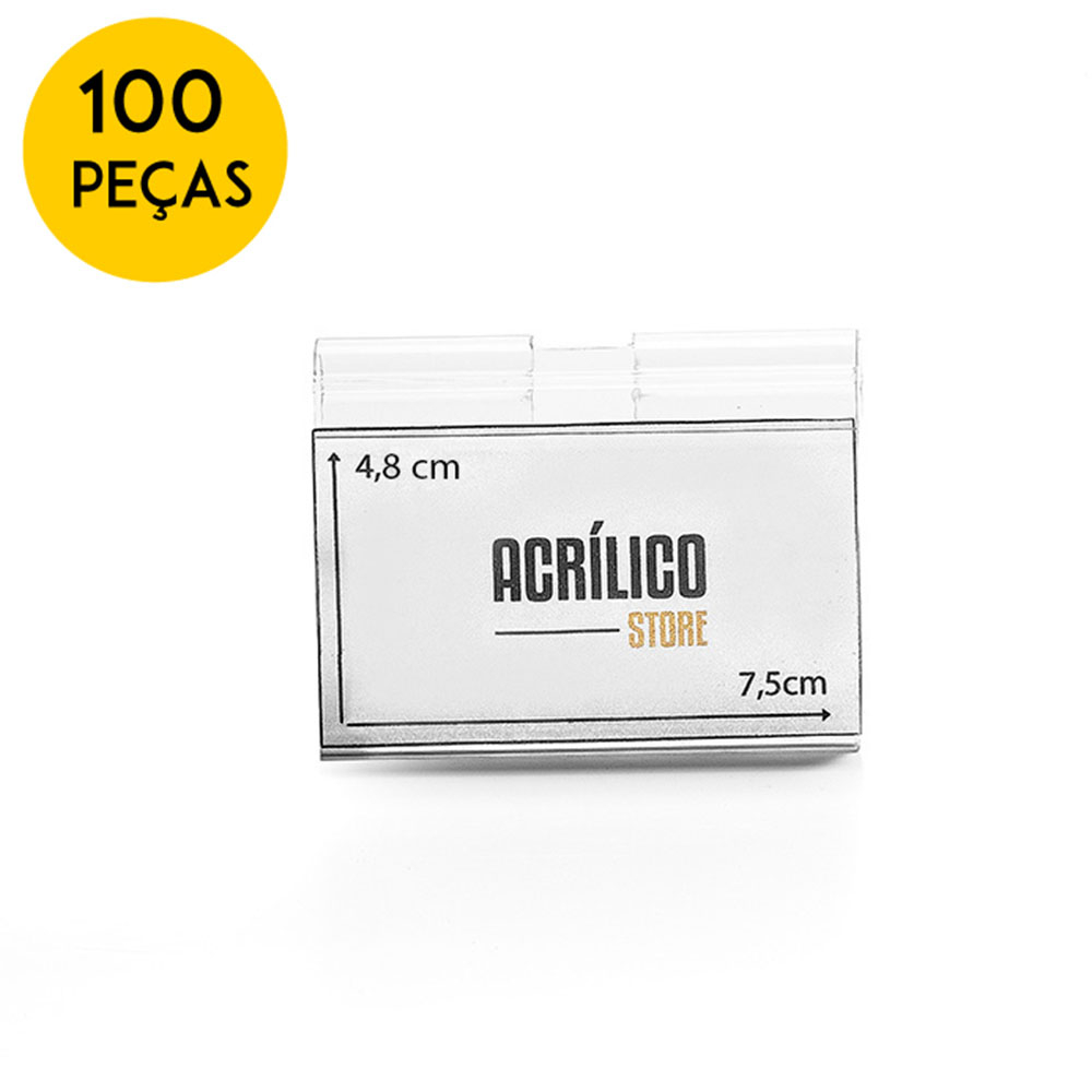 Etiqueta Porta Preço Pvc Para Gancheiras 4,8x7,5cm 100 Peças