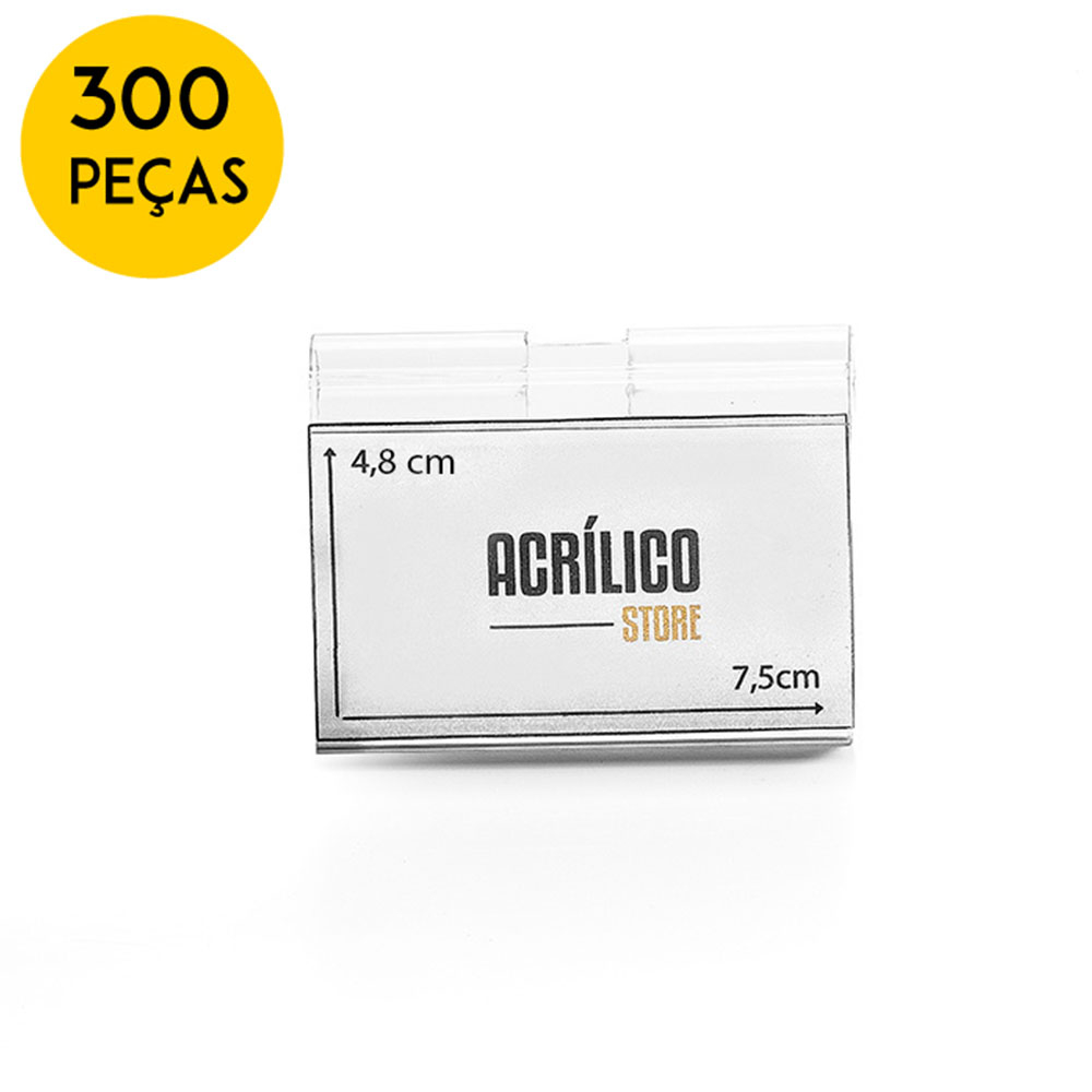 Display Porta Preço Para Gancheiras 4,8x7,5cm Kit 300 Peças