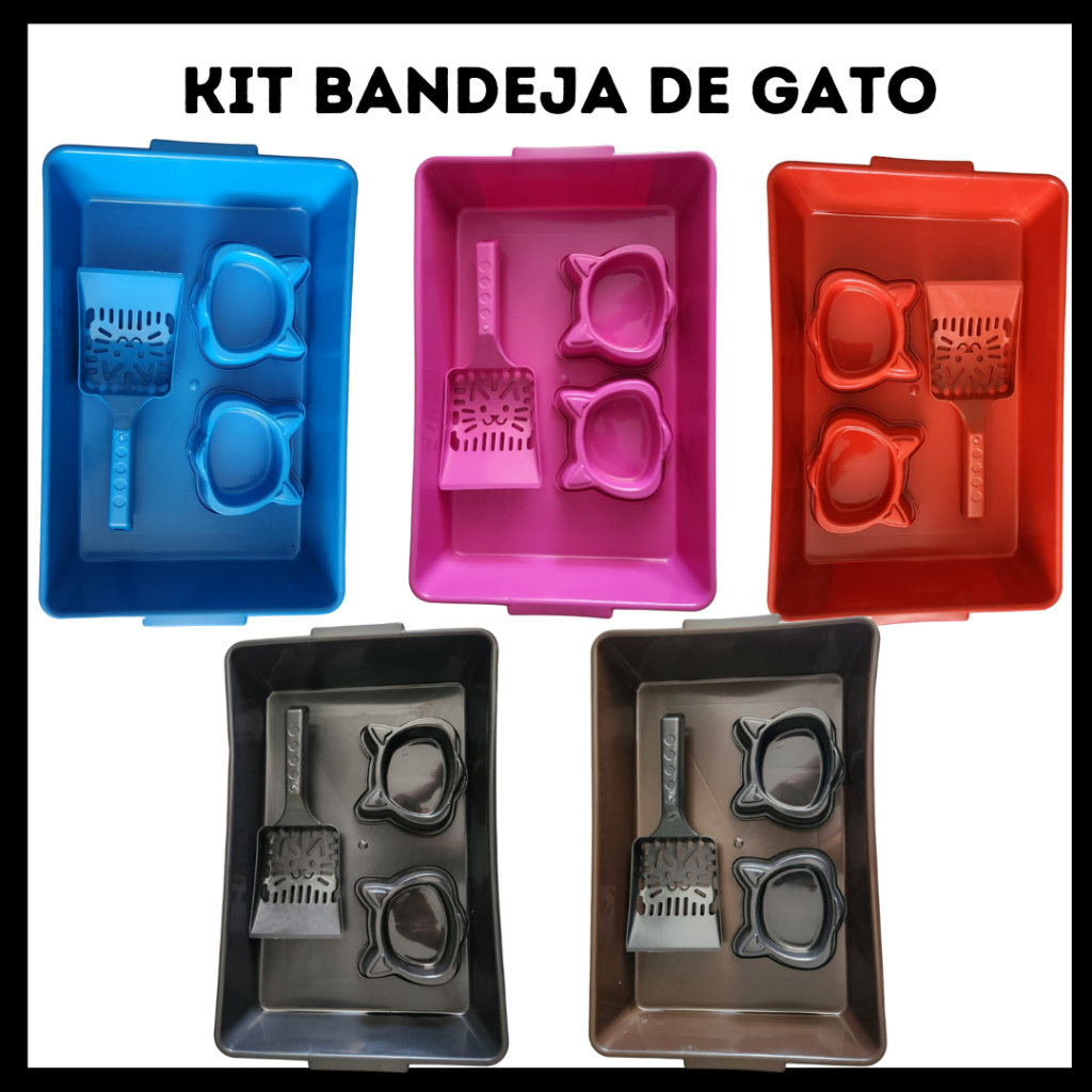 Kit bandeja de gato bandeja - pazinha - comedouro - bebedouro