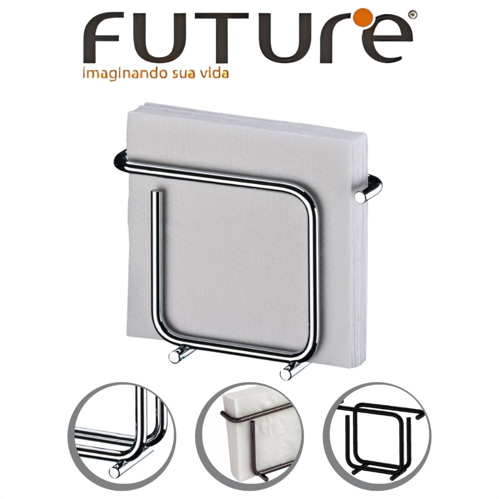 Porta Guardanapo Resistente Prático Aço Carbono Brilhante Future em Oferta na Shopee