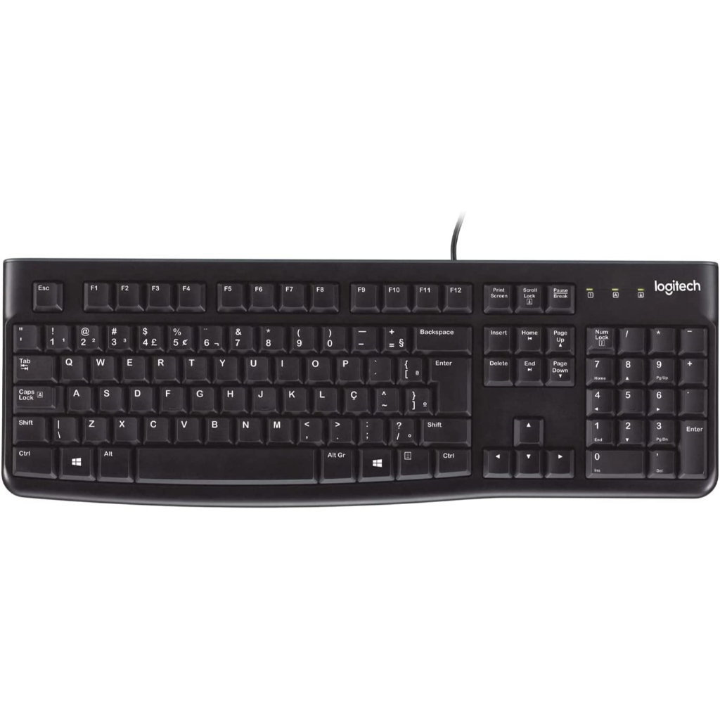 Teclado Logitech K120 Qwerty Português Brasil Preto