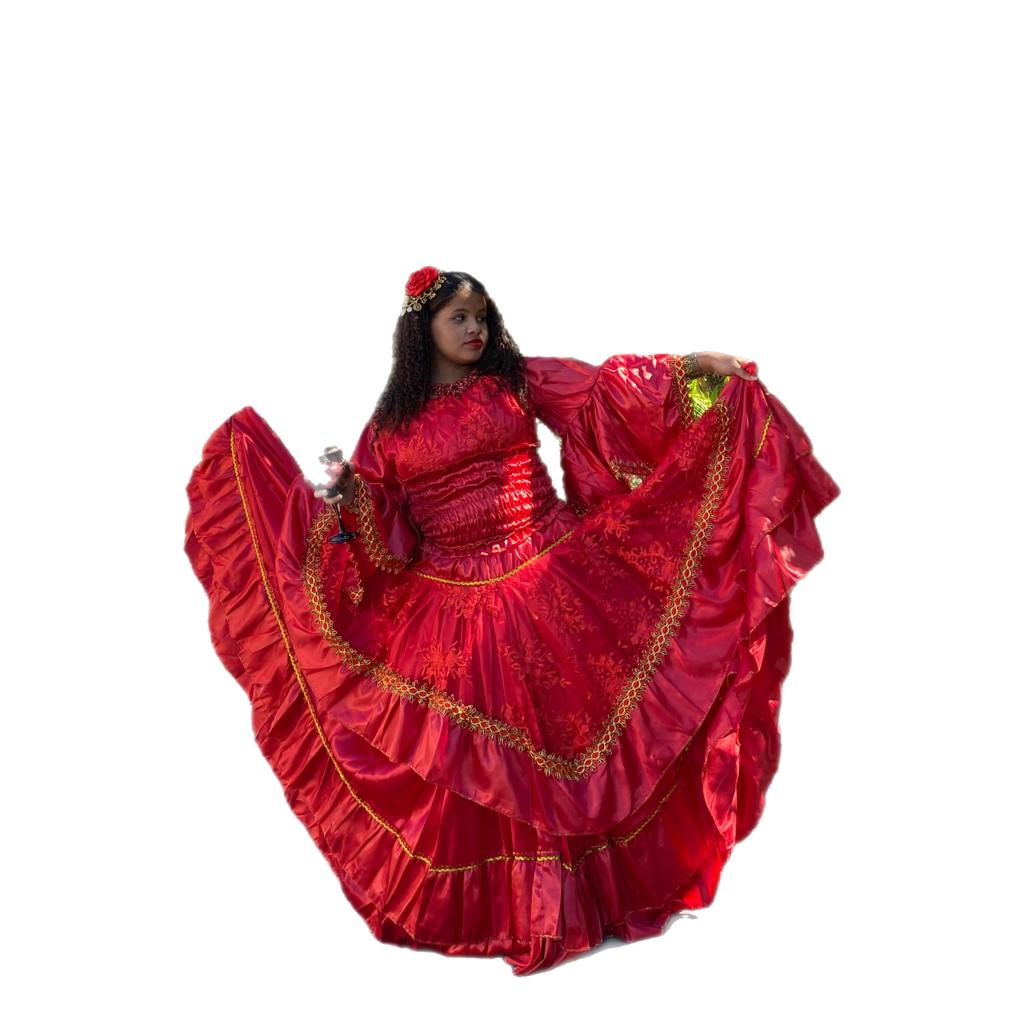 Roupa cigana pombagira 10 metros umbanda candomble saia/bata