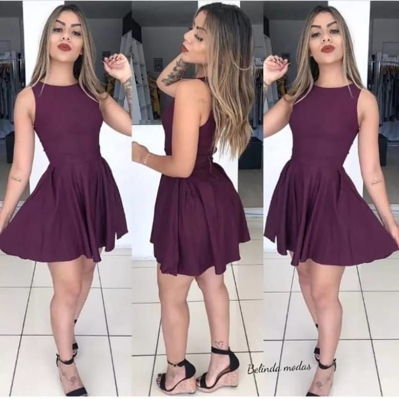 Vestido De Festa Rodado Curto em Oferta na Shopee