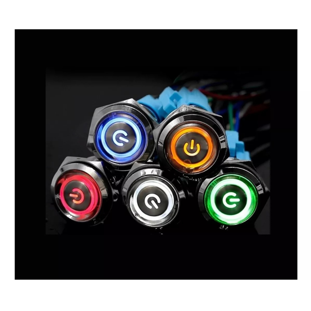 Botao Inox Liga Desliga Com Trava Universal 16mm Led 12v 24v em Oferta na Shopee