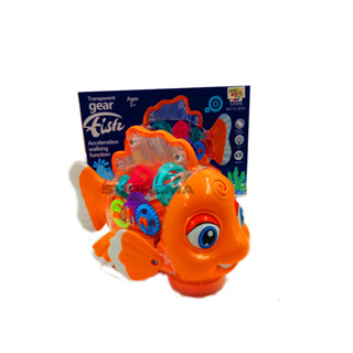Brinquedo peixinho memo 360 desenhos animados musical transparente acende luz anda
