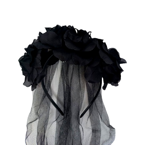 Arco Tiara Véu de Noiva Viúva Halloween Despedida Solteira Artigo de Festa Acessórios de Cabelo - R84817