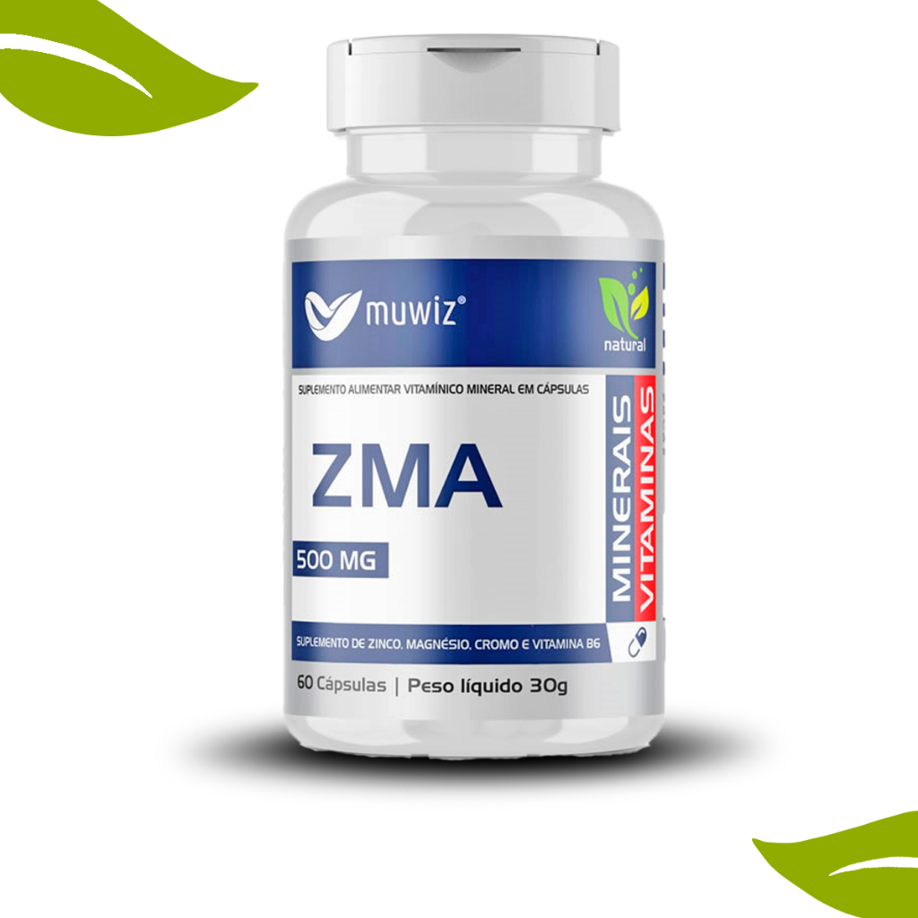 Suplemento Muwiz ZMA (Zinco + Magnésio) 500mg 60 cápsulas - Promoção