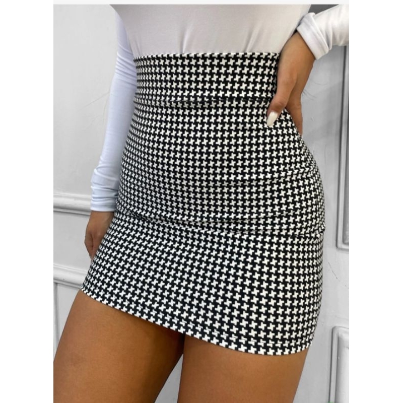 Saia Curta Cintura Alta Colada Justinha Tecido Suplex Premium em Oferta na Shopee