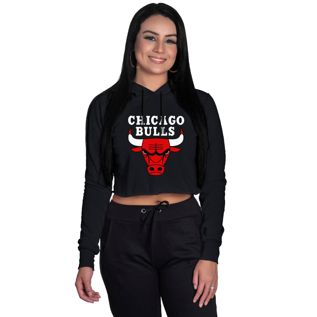 Cropped De Moletom Chicago Bulls Time De Basquete Envio Imediato