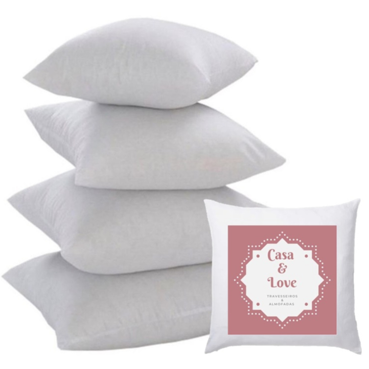 Kit 4 Enchimento Almofada Refil 45x45 Fibra Poliéster Macio Leve - Envio Imediato Kit 4 Enchimento Almofada Refil 45x45 Fibra Poliéster Macio Leve - Envio Imediato