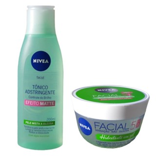 Kit Nivea Skin Care 2 Produtos - Tônico Adstringente Efeito Matte & Gel Nivea Facial 5 em 1
