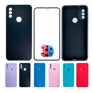 Capa Capinha Case Aveludada + Película de vidro 9D MOTO E20