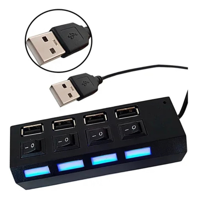 Hub 4 Portas Extensão Para Notebook Pc Usb 2.0