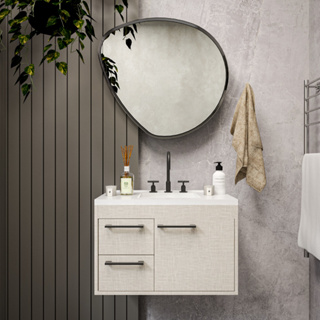 Gabinete Banheiro Armario Cuba Pia 100% Mdf - Potenza Lineo 63 cm em Oferta na Shopee