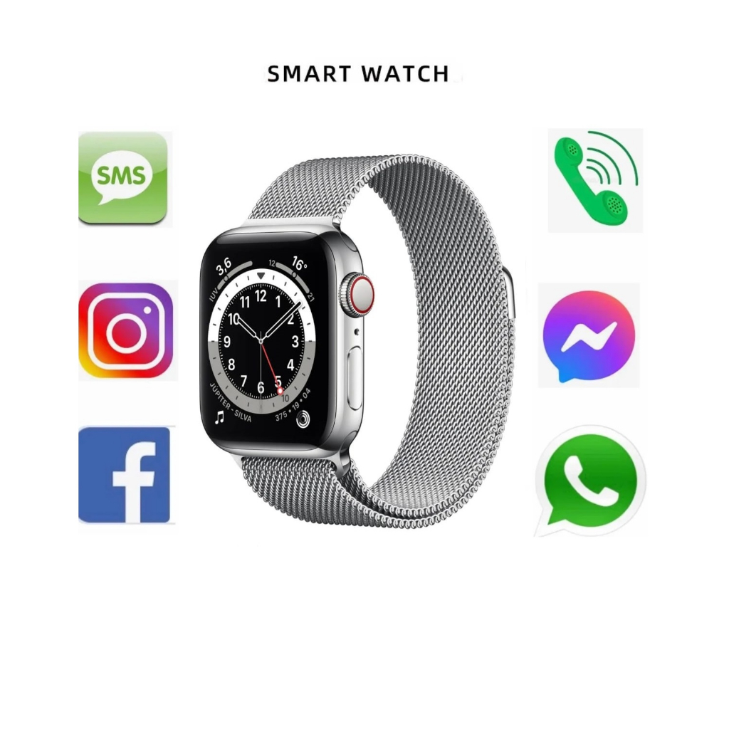 Smartwatch Para Android Samsung Xiaomi iPhone Ios Android Com Pulseira Metálica