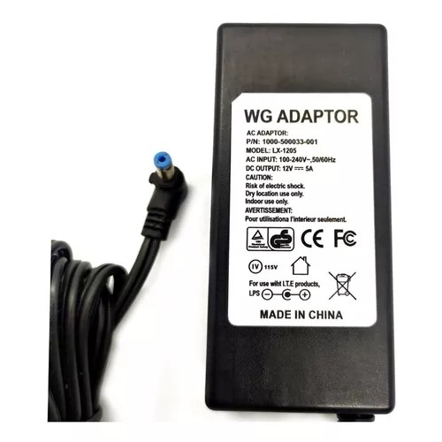 Fonte de energia 12v 5a Bivolt - Preta 5 Amperes - Plug P4