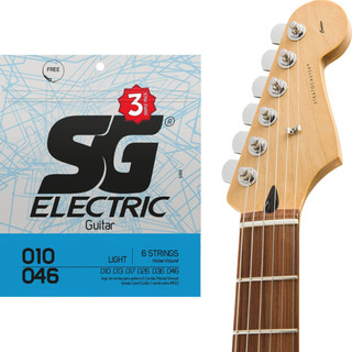 Kit 3 Encordoamento SG Guitarra 010 Níquel Triple Pack - Light
