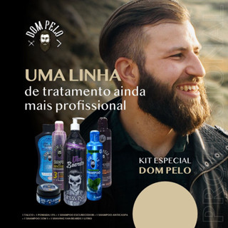 Kit Profissional Cosméticos para Barbearia 1x Shampoo Anticaspa 250 ml + 1x Shampoo Escurecedor 250 ml + 1x Shampoo 3 em 1 Fortificante