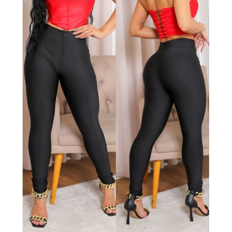 Calça Legging Feminina Montaria Power Cintura Alta Compressão c/ Zíper tratorado