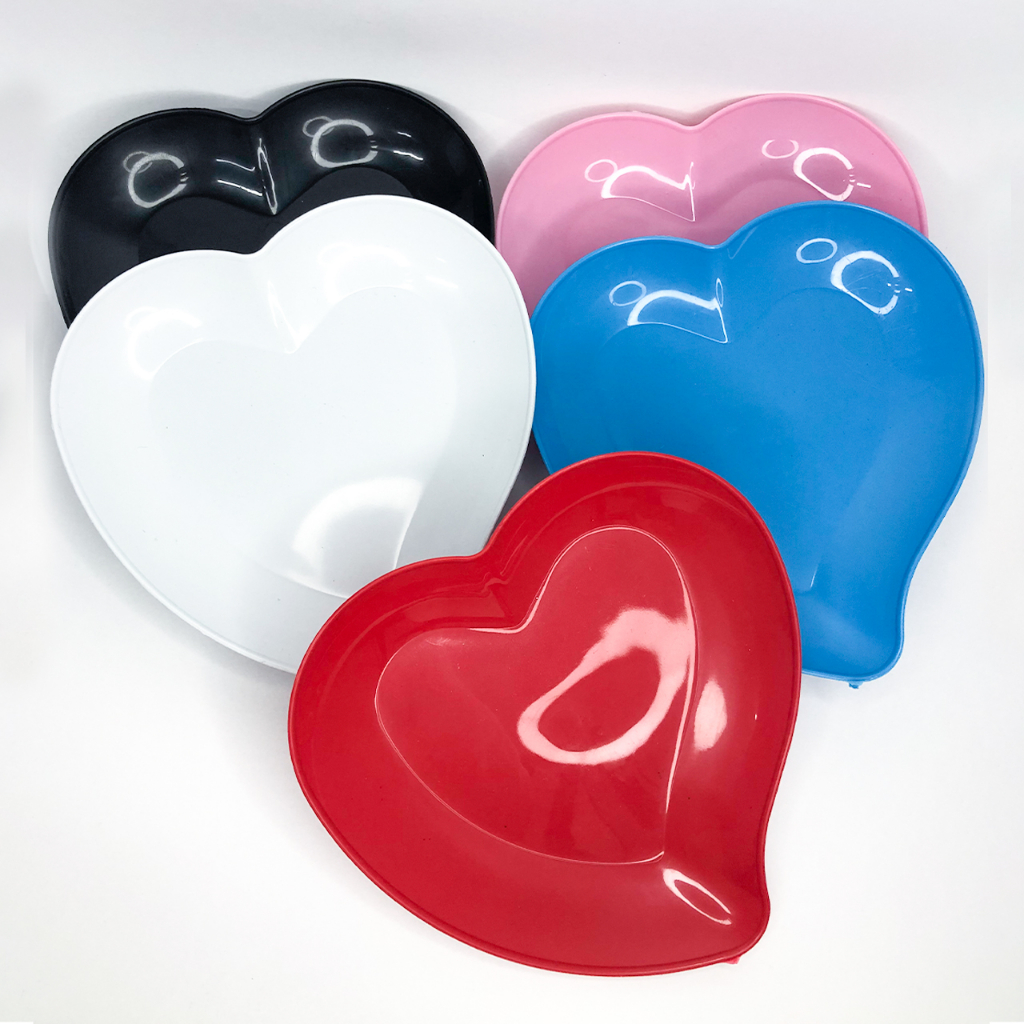 Jogo 5 Pratinhos Coração para Sobremesa Plástico em Oferta na Shopee