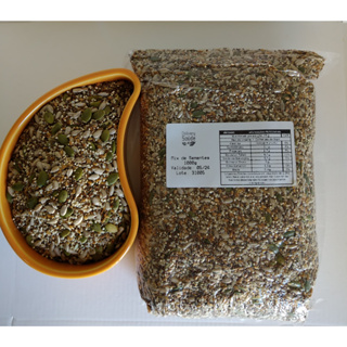 Mix Low Carb de Sementes Abóbora/Girassol/Quinoa Branca/Gergelim/Linhaça Dourada/Chia 500g em Oferta na Shopee