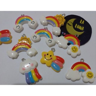 Pingente Nuvem Arco-íris- 6 unidades