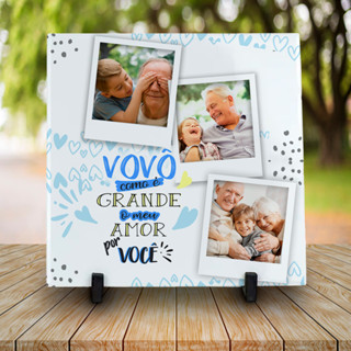 Porta Retrato de Azulejo Personalizado Vovô e bisavô em Oferta na Shopee