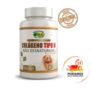Colágeno Tipo 2 - 40 Mg - 120 Cápsulas - Suplemento Alimentar de Colageno Tipo II Não Desnaturado - Joelho Coluna Osteoporose Artrose