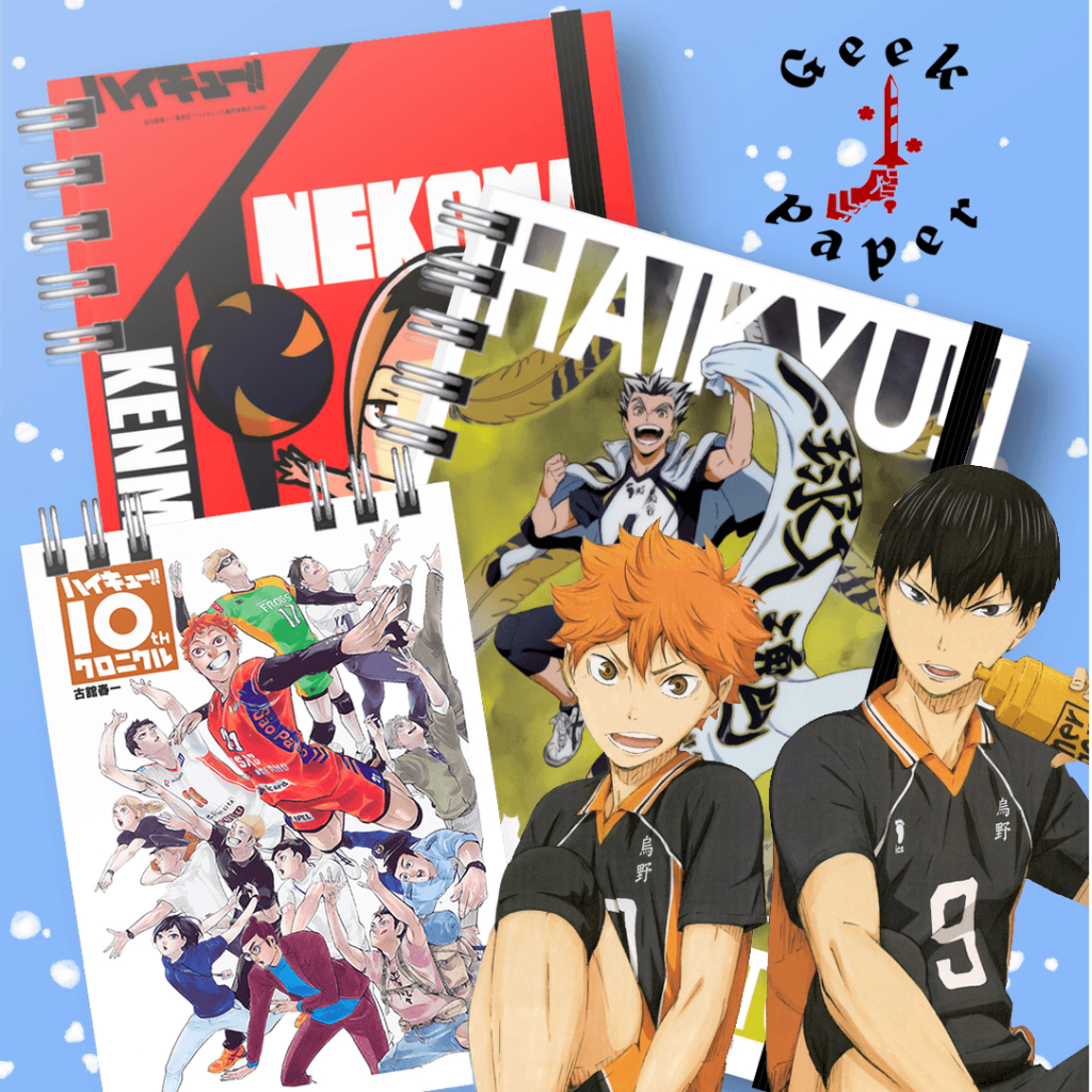 Caderno A5 Bloquinho Sketchbook Haikyuu!! Bokuto Kuroo Oikawa Karasuno Fukurodani Anime e Mangá Personalizada