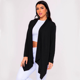 Cardigan Manga Longa Feminino Casaco Casaquinho Sobretudo