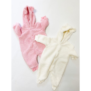 KIT 2 MACACÃO TEDDY BABY CARNEIRINHO PELINHO BEBÊ INVERNO CAPUZ