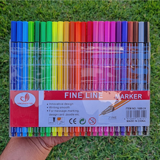 Kit 24 Canetas Fine Line Ponta Ultra Fina 0,4 mm Testadas