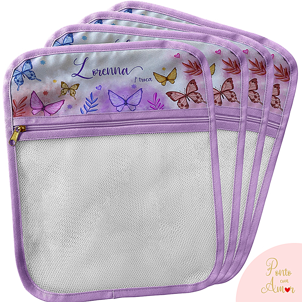 Saquinhos Organizador Saída Maternidade Jardim Borboletas Aquarela Personalizado em Oferta na Shopee