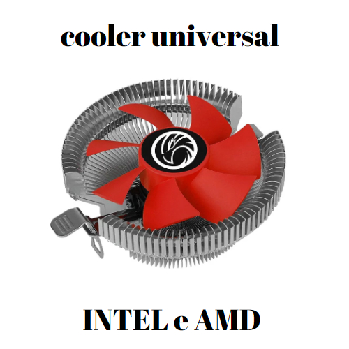 Cpu Cooler Universal Para Processador Intel e AMD 775/1150/1155/1156/1151/AM2/AM3/AM4/FM1/FM2 - Silencioso