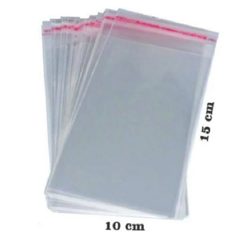 Saco Adesivado Transparente Plástico Com Aba 10cm X 15cm + 3cm aba Vabene