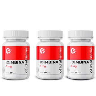 03x Ioimbina (Yohimbine) 5Mg 60 Doses Oficial Farma Matéria Prima Importada